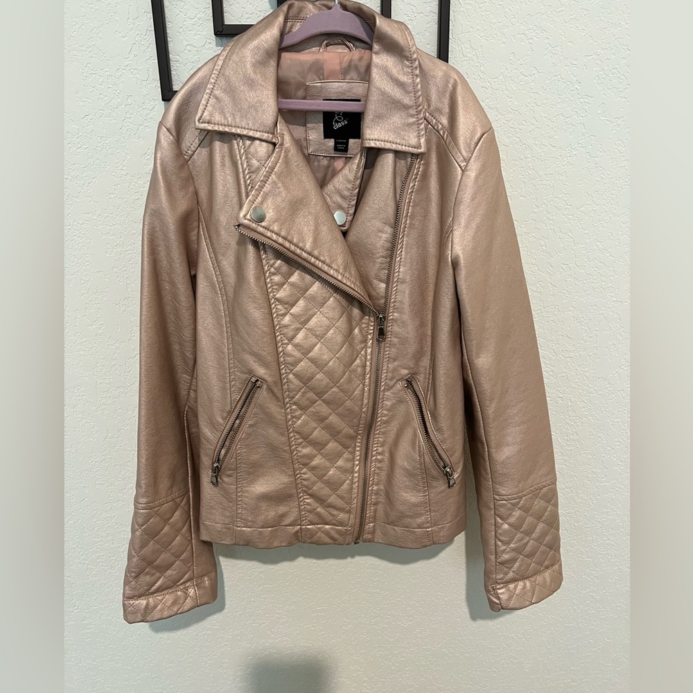 Art Class Pink faux leather Jacket in Girls size L 10/12